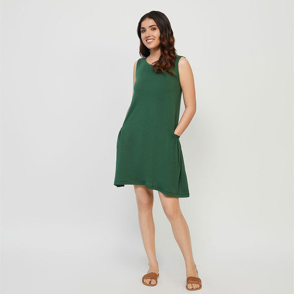 Pima Cotton Pocket Dress | Pine Green