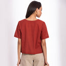 Women Top | Cotton Linen Top | Red