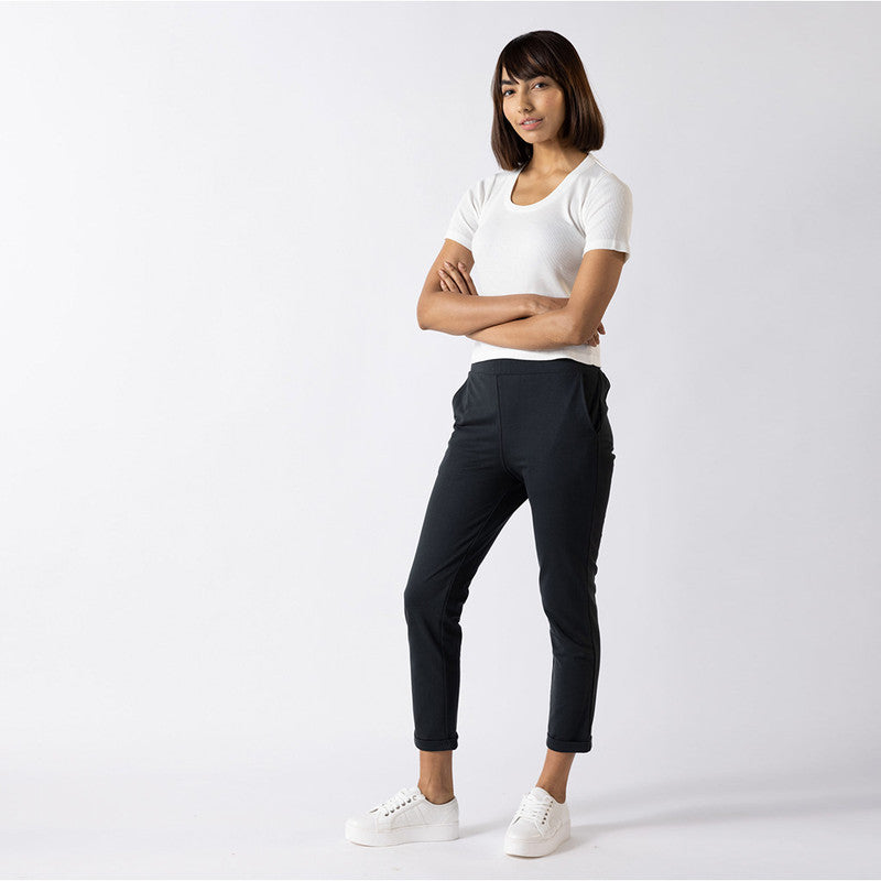 Cotton Modal Scoop Neck Top | Marshmallow White