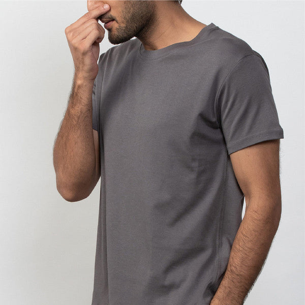 Cotton Vintage Crew T-Shirt | Castle Grey