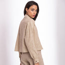 Cotton Linen Shirt | Cropped Shirt | Beige