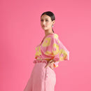 Pure Cotton Bandhani Crop Top | Pink & Yellow