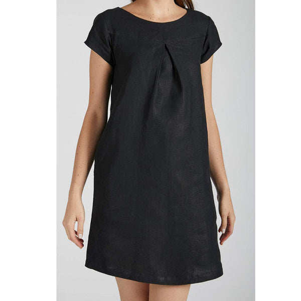 Black 100 % Hemp A Line Dress