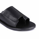 Paaduks Vegan Leather Men Flats | Cushioned Insole | Black.