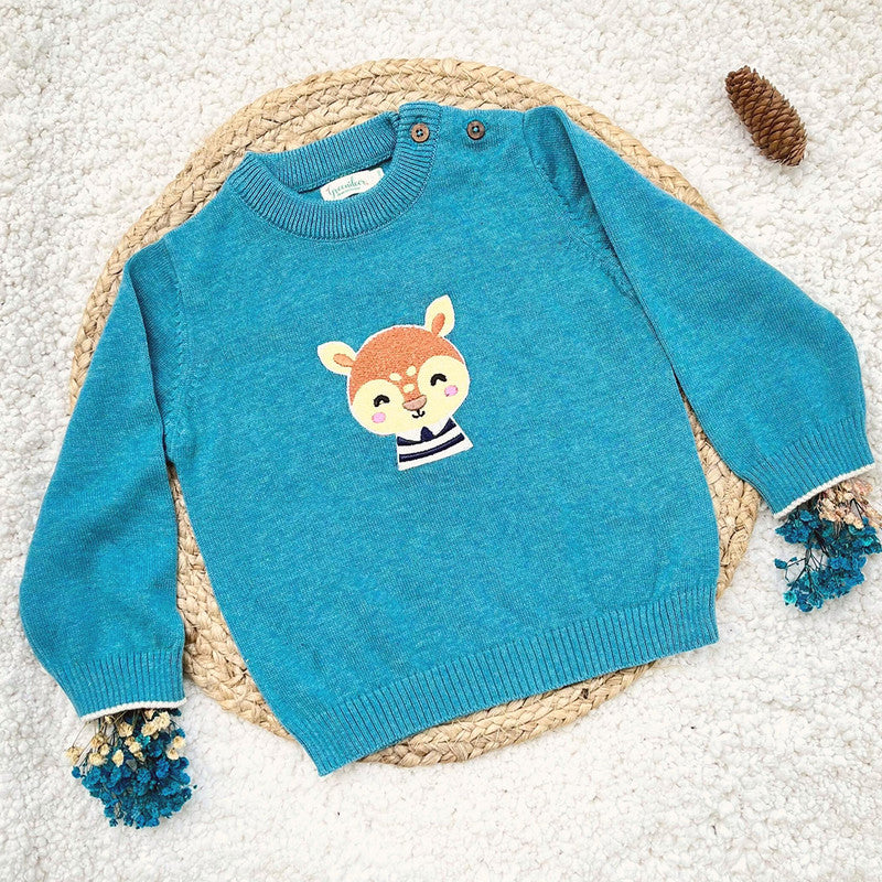 Organic Cotton Baby Sweater | Green