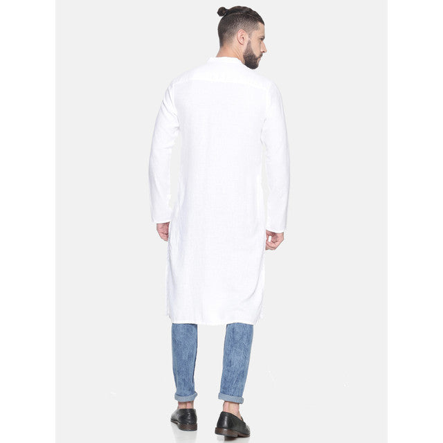 White Kurta for Men | Hemp Slim Fit Kurta.