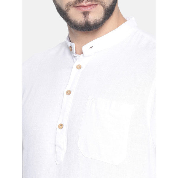 White Kurta for Men | Hemp Slim Fit Kurta.