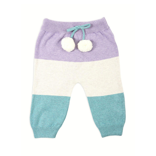 Organic Cotton Baby Pants | Purple & Green