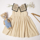 Organic Cotton Dress for Girls | Beige