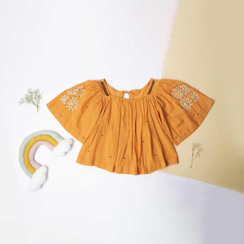 Organic Cotton Top for Girls | Orange