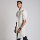 Kurta for Men | Hemp | Hi-Low Style | White