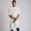 Festive Wear | Hemp Hi-Low Kurta | White