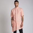 Hemp Hi-Low Kurta | Peach