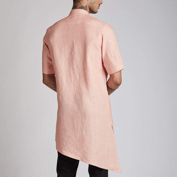 Hemp Hi-Low Kurta | Peach