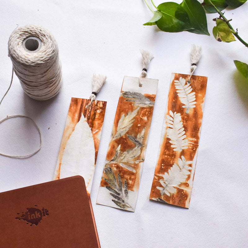 Eco Printed Bookmarks - Set of 3