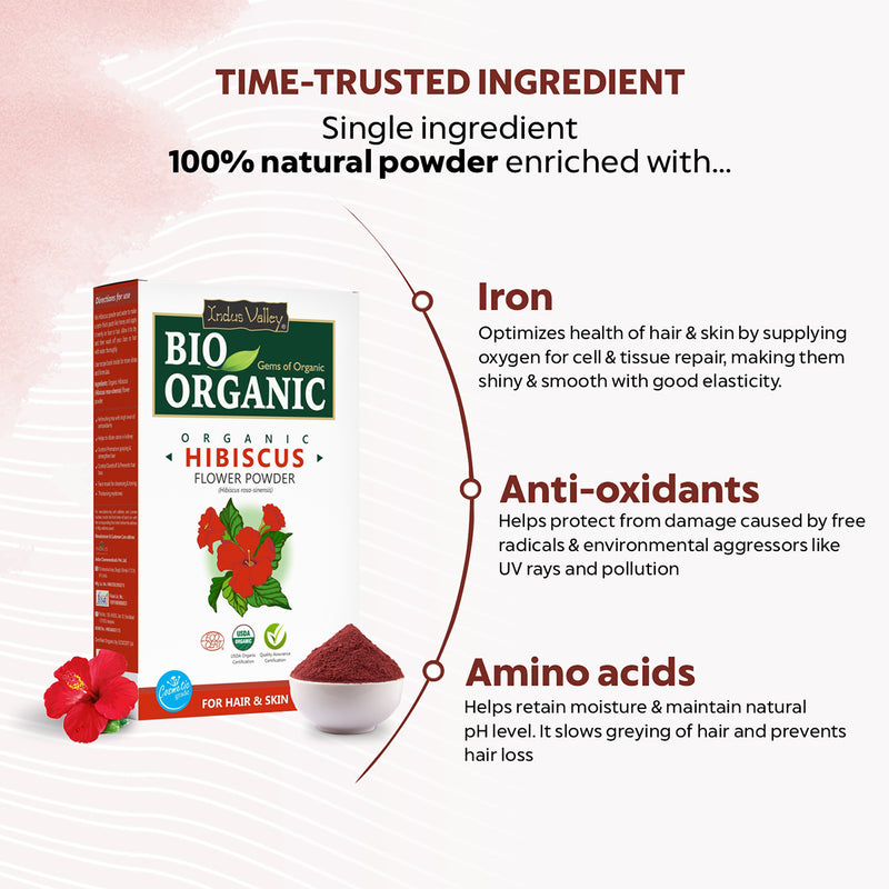 Organic Hibiscus Powder | Gudhal Powder | Exfoliates Dead Skin Cells | 100 g