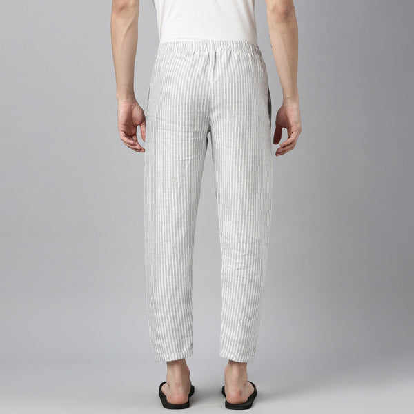 Pure Hemp Lounge Pants | Grey Striped