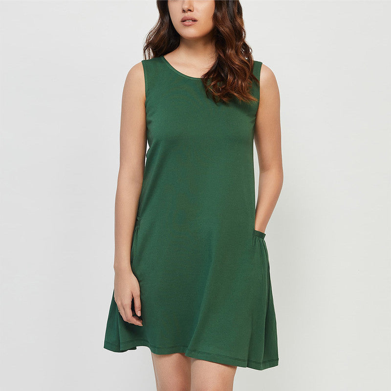 Pima Cotton Pocket Dress | Pine Green