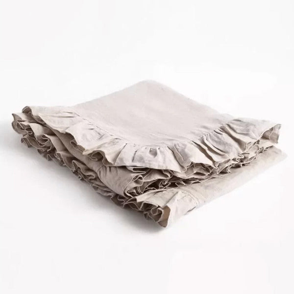 Pure Linen Tablecloth | Ruffled Medley