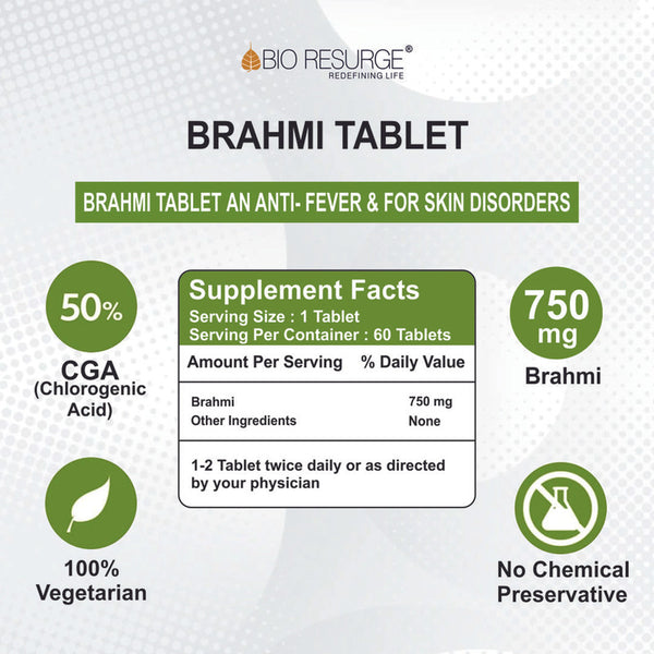 Brahmi Tablets | Brain Health Supplement | 60 Tablets