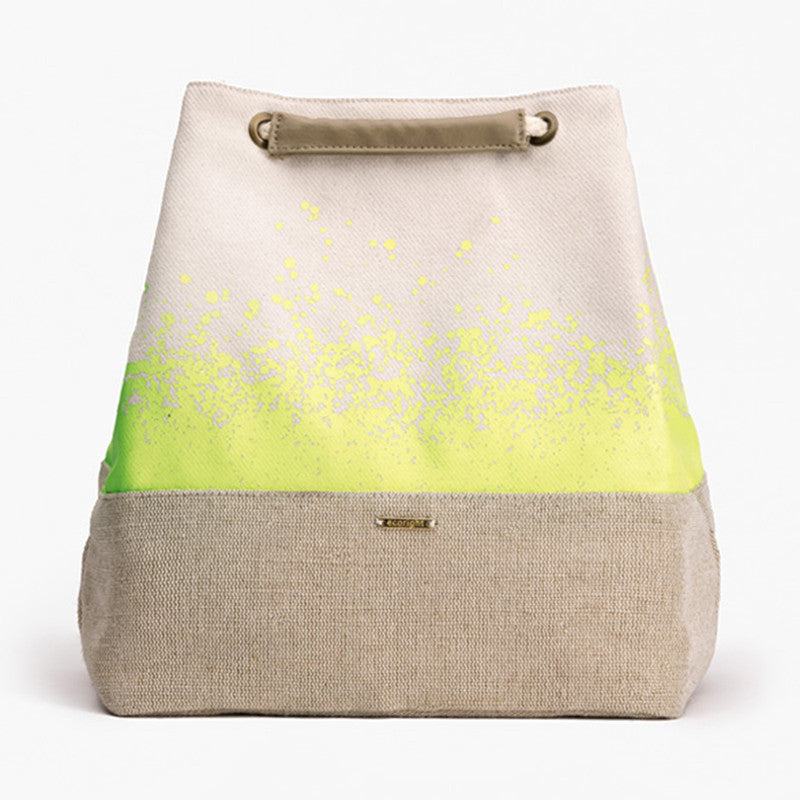 Organic Cotton Backpack | Convertible | Wild Grass Print | Beige