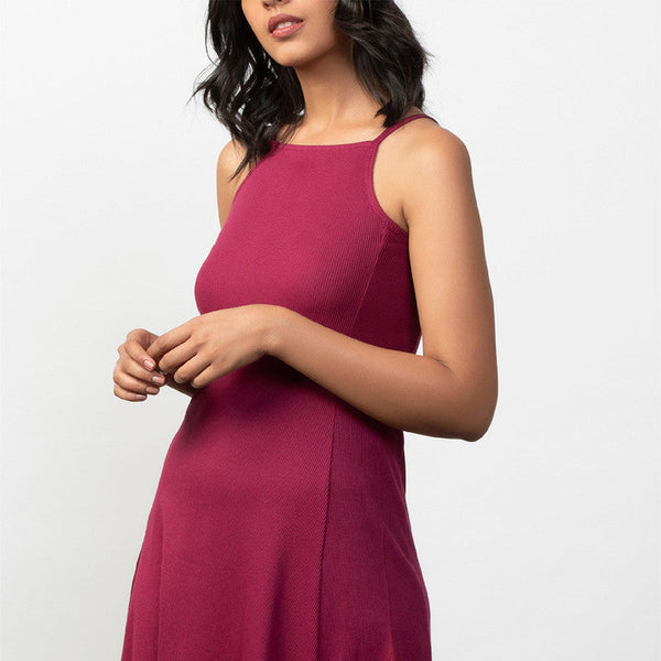 Cotton Ribbed Skater Dress