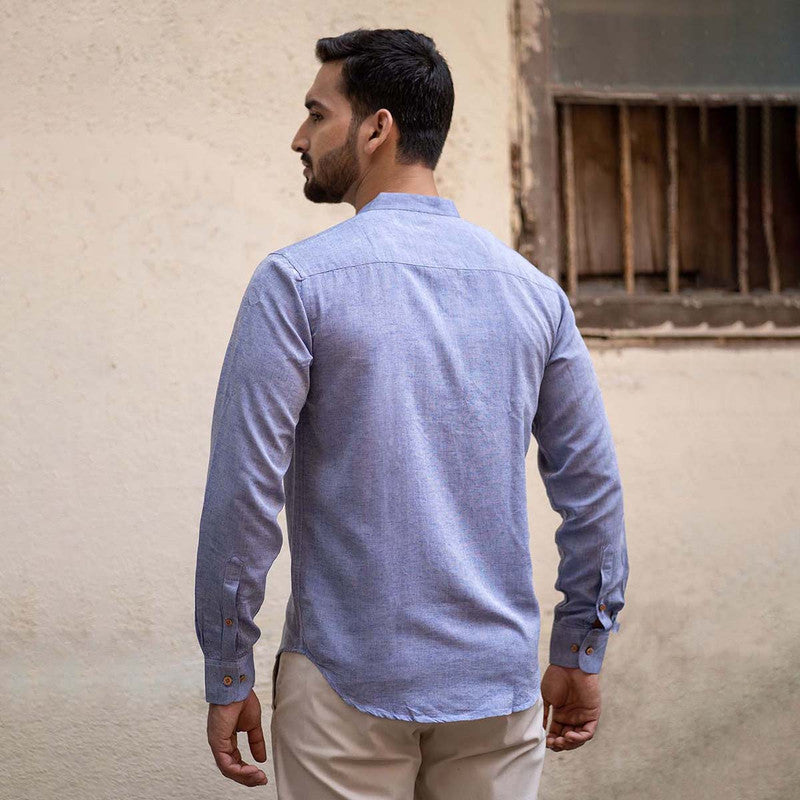 Linen Shirt | TENCEL Lyocell Shirt | Full Sleeve | Blue