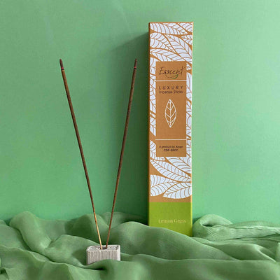 Agarbatti | Incense Sticks | Flower-Based Lemongrass | Charcaol Free | 40 Sticks | Pack of 2