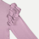 Organic Bamboo Ruffle Shoulder Top | Lilac