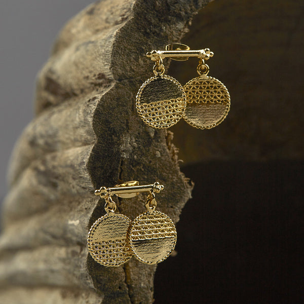 Brass Drop Earrings | 22K Gold Plated