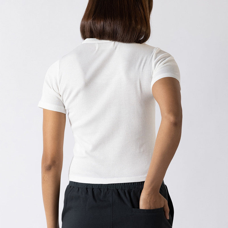 Cotton Modal Scoop Neck Top | Marshmallow White