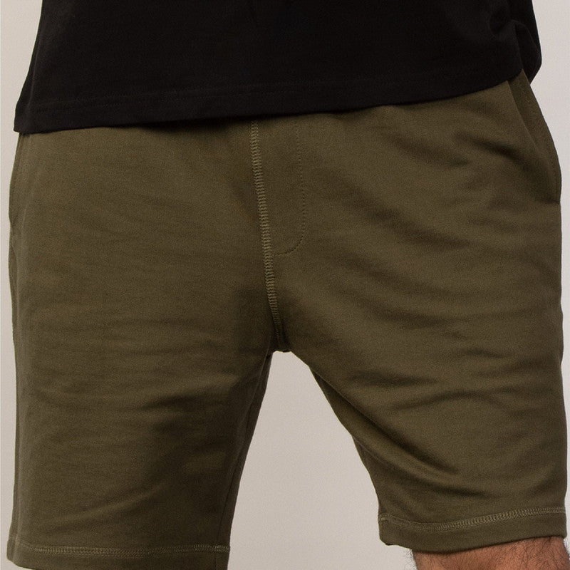 Cotton French Terry Shorts | Military Green