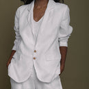 Pure Hemp Notched Lapel Blazer | White