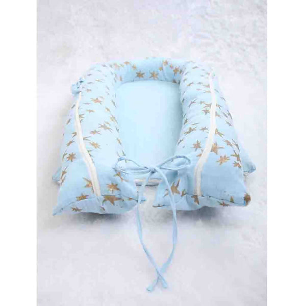 Newborn Baby Gifts | Organic Cotton Nest Bed | Blue