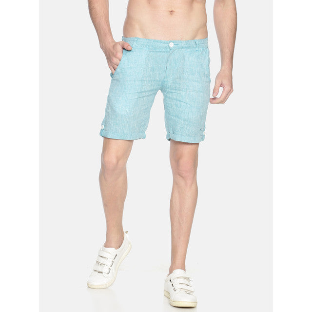 Hemp Slim Fit Shorts | Teal Green