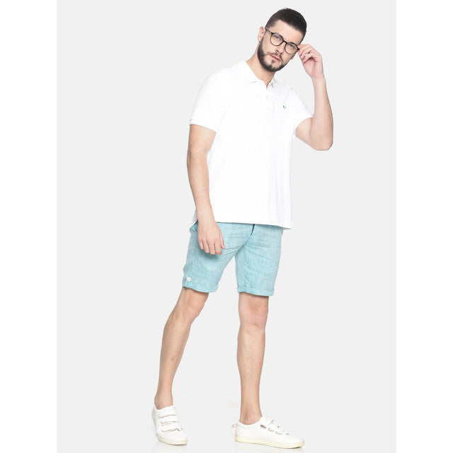 Hemp Slim Fit Shorts | Teal Green