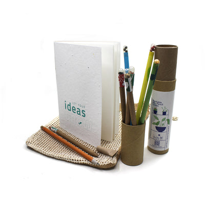 Plantable Eco Friendly Stationery Combo Set (4 Seed Pen, 4 Seed Pencil & Notepad)