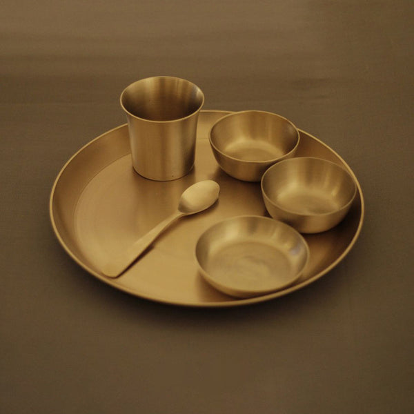 Kansa Dinner Set | Kansa Thali Set | Compact | Set of 6