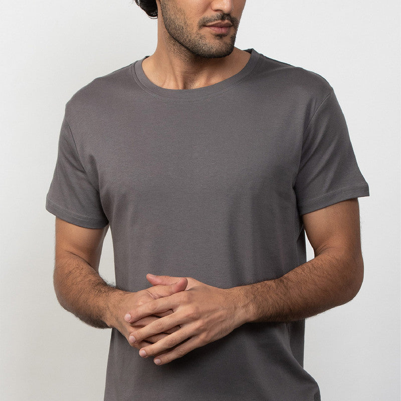 Cotton Vintage Crew T-Shirt | Castle Grey