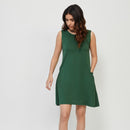 Pima Cotton Pocket Dress | Pine Green