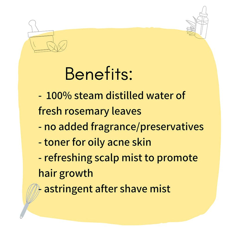 Organic Rosemary Hydrosol | Hair Growth & Anti-Acne  | 100 ml