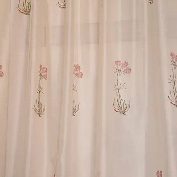 Chanderi Curtains | Pink | Set of 2