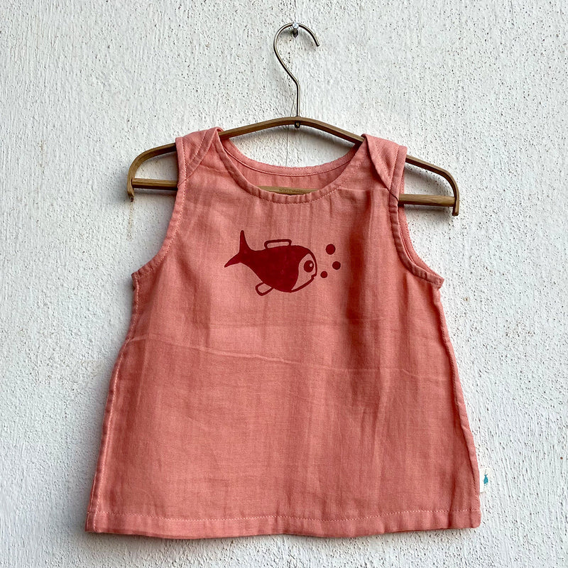 Organic Cotton Jabla & Pant Set for Baby | Peach & Red