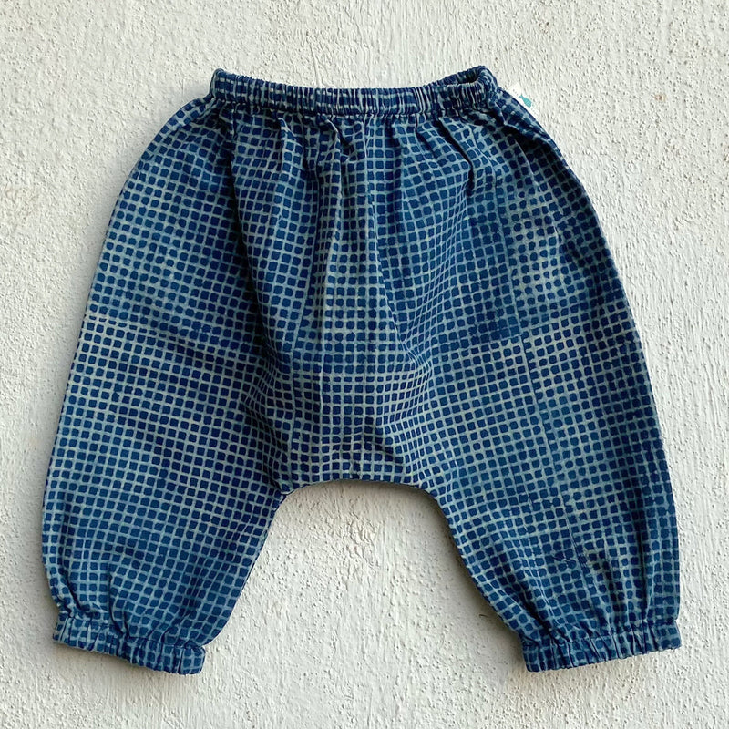 Organic Cotton Baby Kurta Pajama Set | Indigo Polka