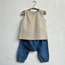 Cotton Baby Jabla & Pant Set | Indigo & White