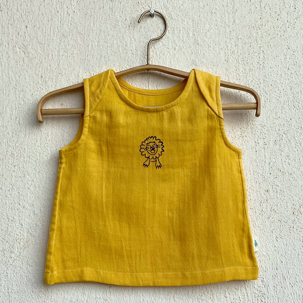 Organic Cotton Baby Jabla & Pants Set | Yellow & Blue