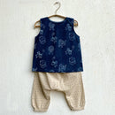 Organic Cotton Baby Jabla & Pants Set | Indigo & Cream