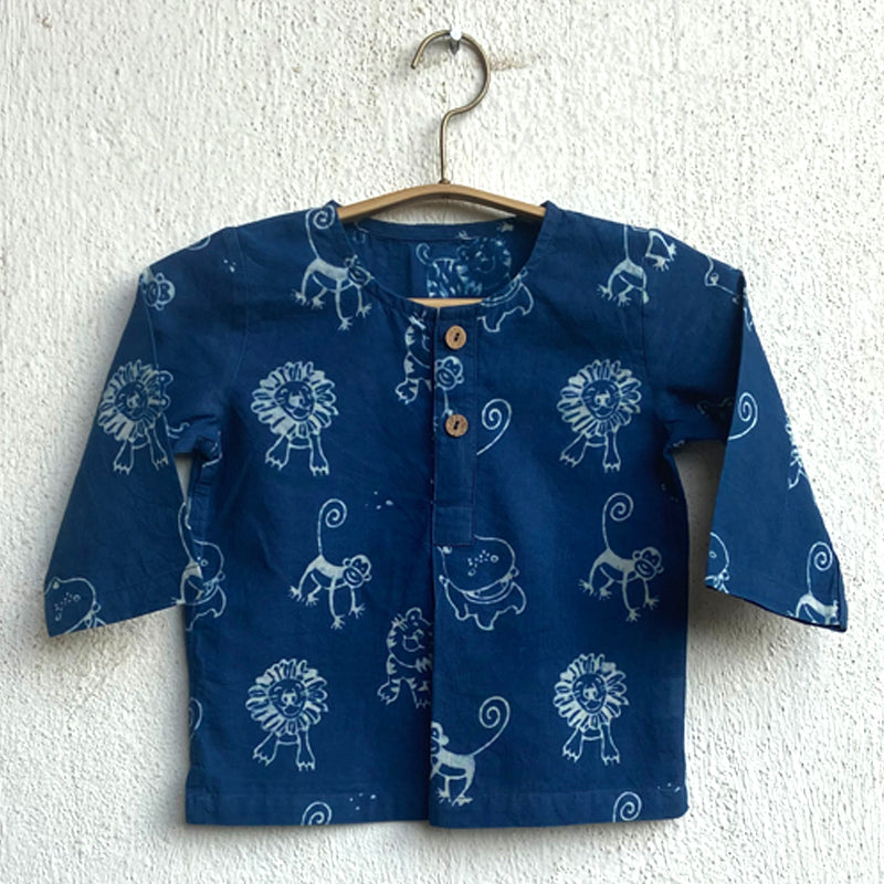 Organic Cotton Baby Kurta with Pants | Indigo