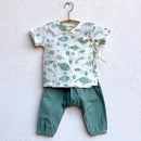 Organic Cotton Top with Pants for Baby Girl | Fish Print