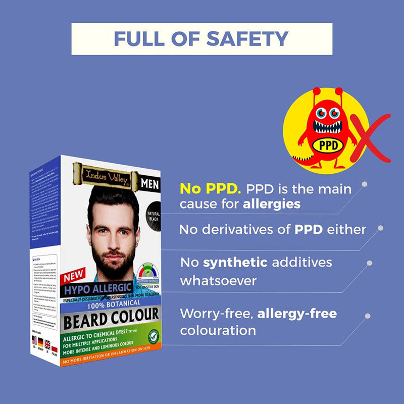 Natural Beard Colour | Hypo Allergic | Black